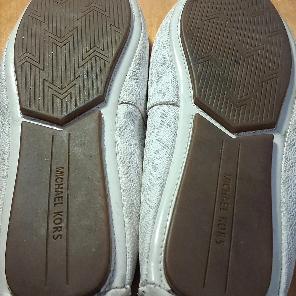 Michael Kors Metallic Silver Flats Size 9